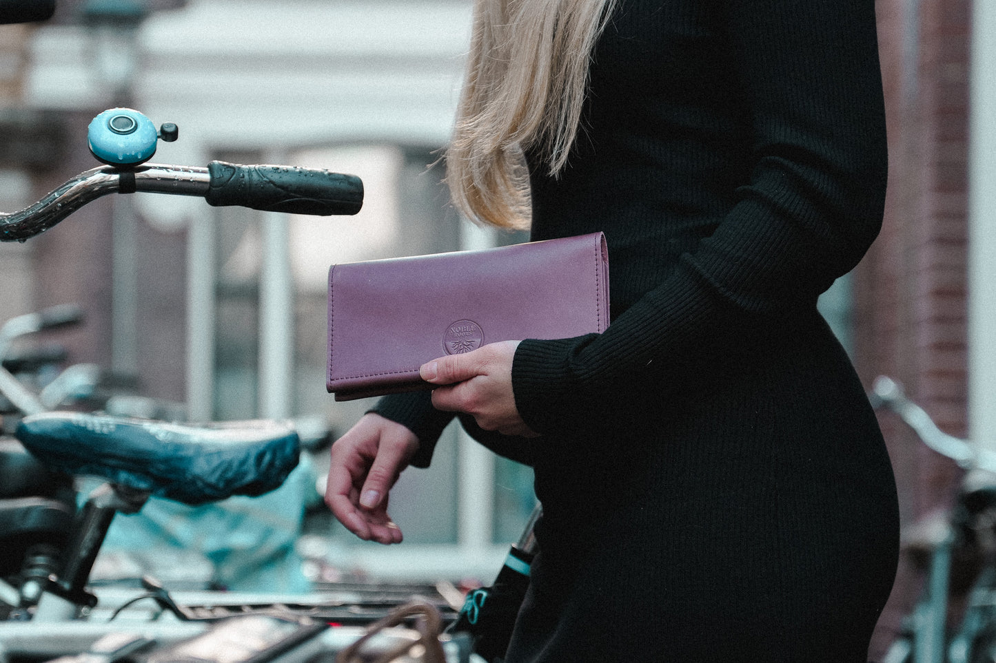 Leather Wallet 'Nia' - Dark Cherry