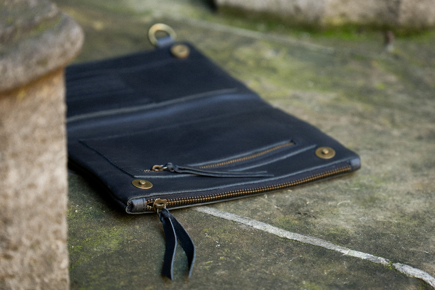 Leather Cross-Body Bag 'Selam' - Black