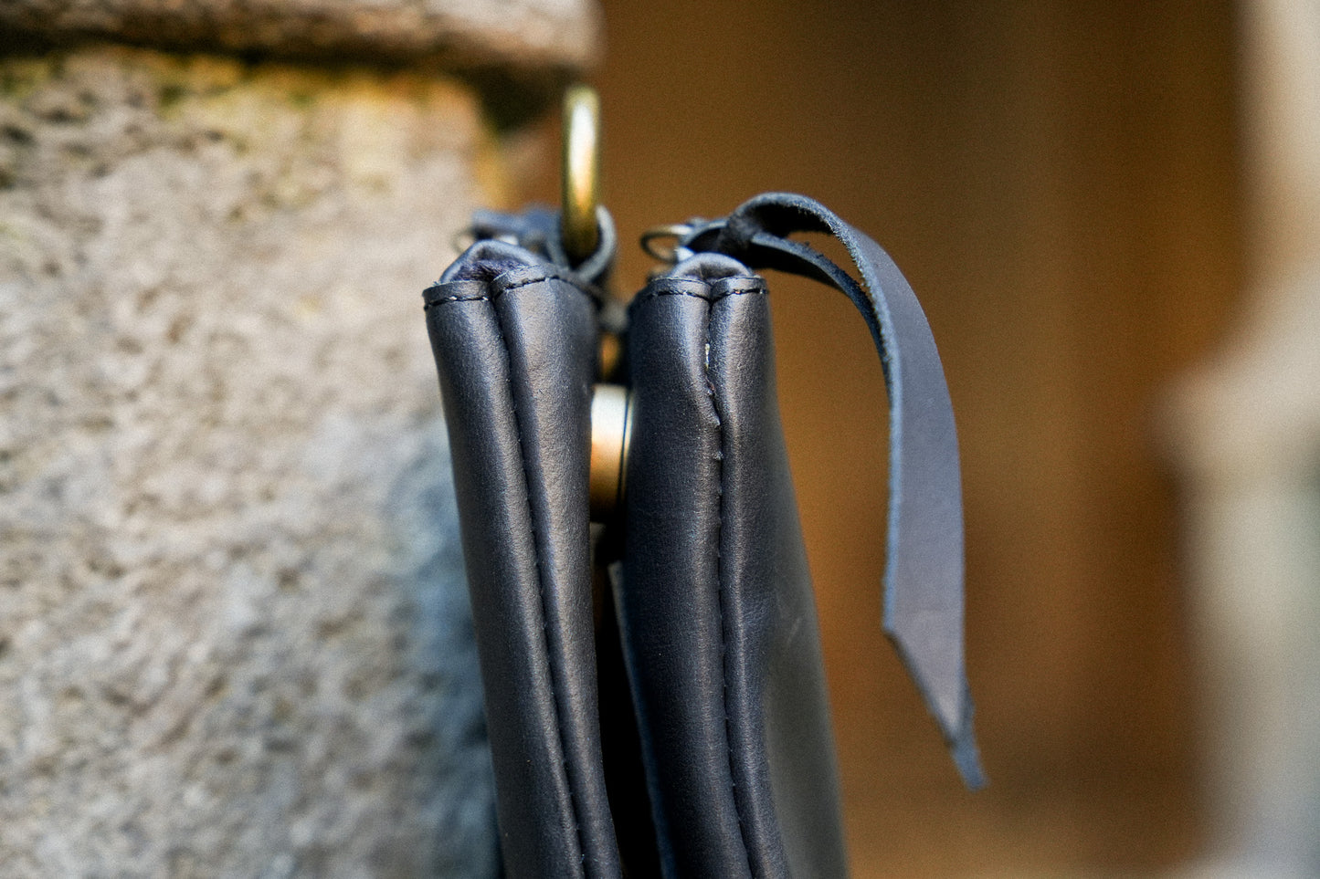 Leather Cross-Body Bag 'Selam' - Black