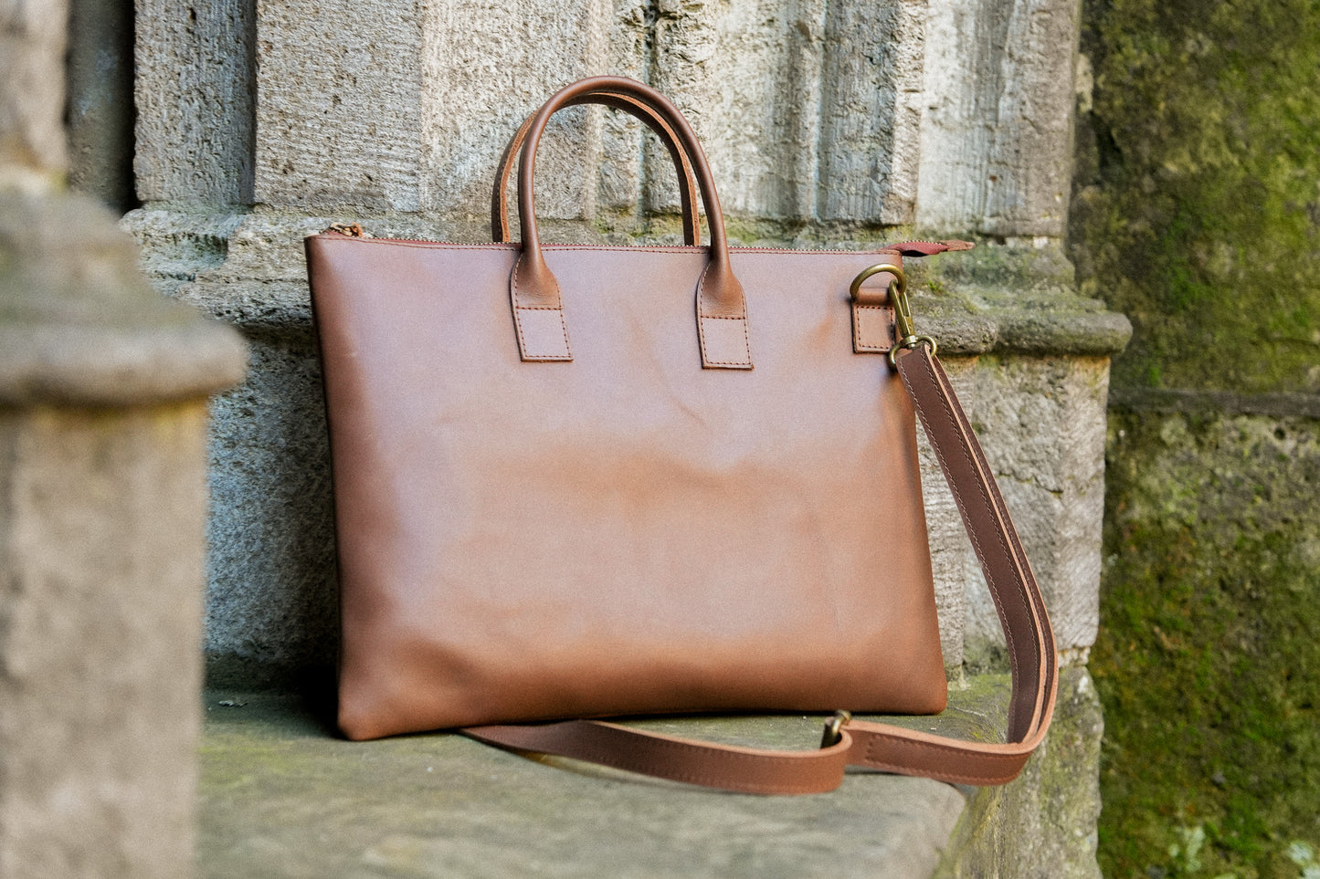 Leren Aktetas 'Abeni' - Cognac