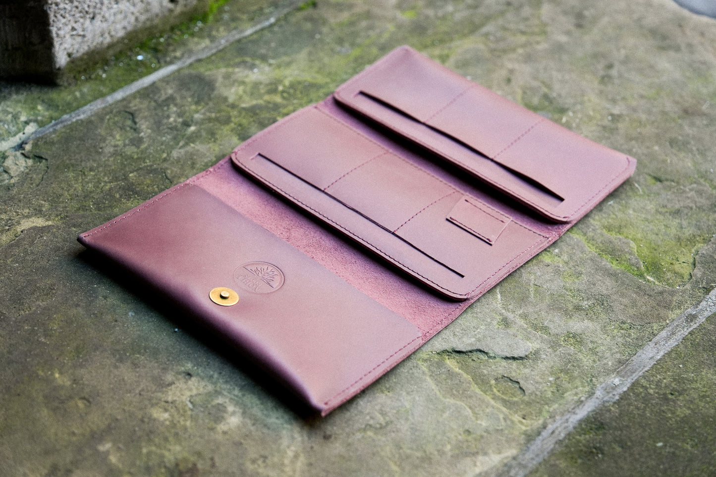 Leather Wallet 'Nia' - Dark Cherry