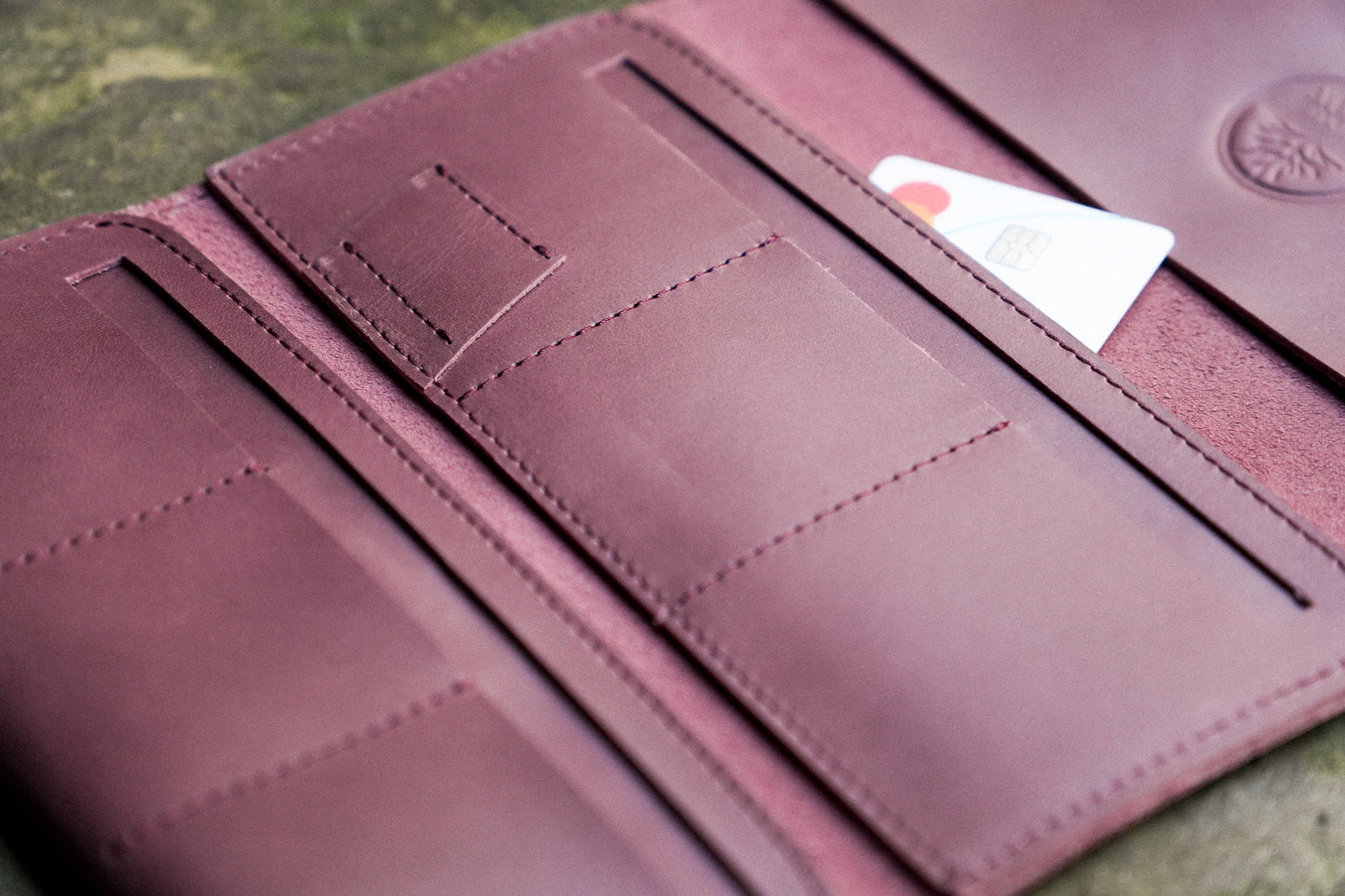 Leather Wallet 'Nia' - Dark Cherry