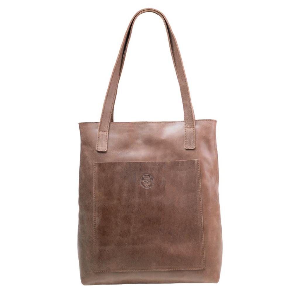 Leather Handbag Mekina black | brown
