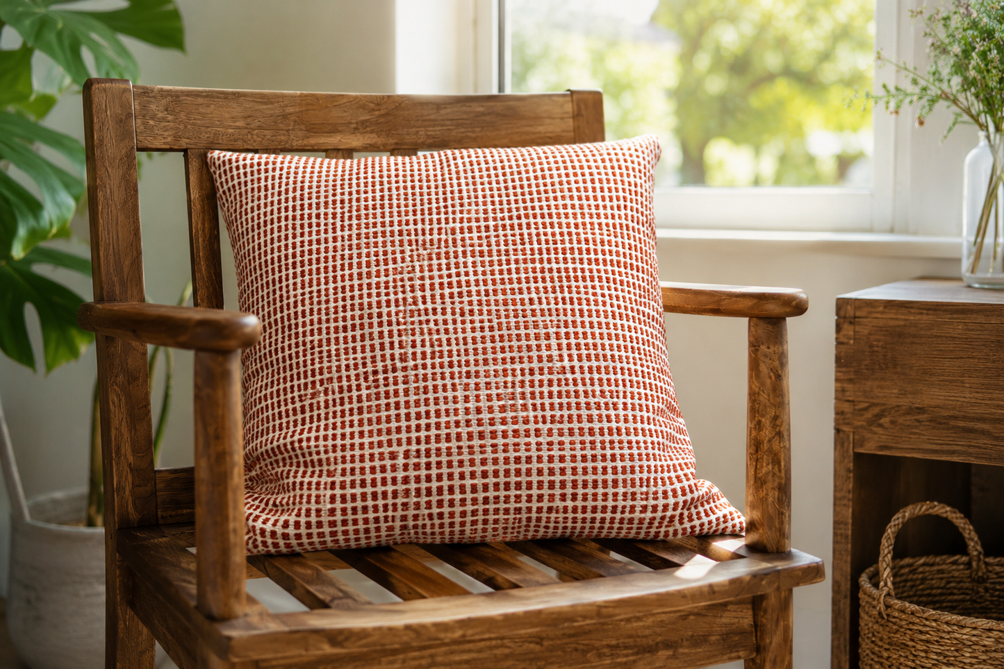 Cotton Cushion Hali red | beige | light grey