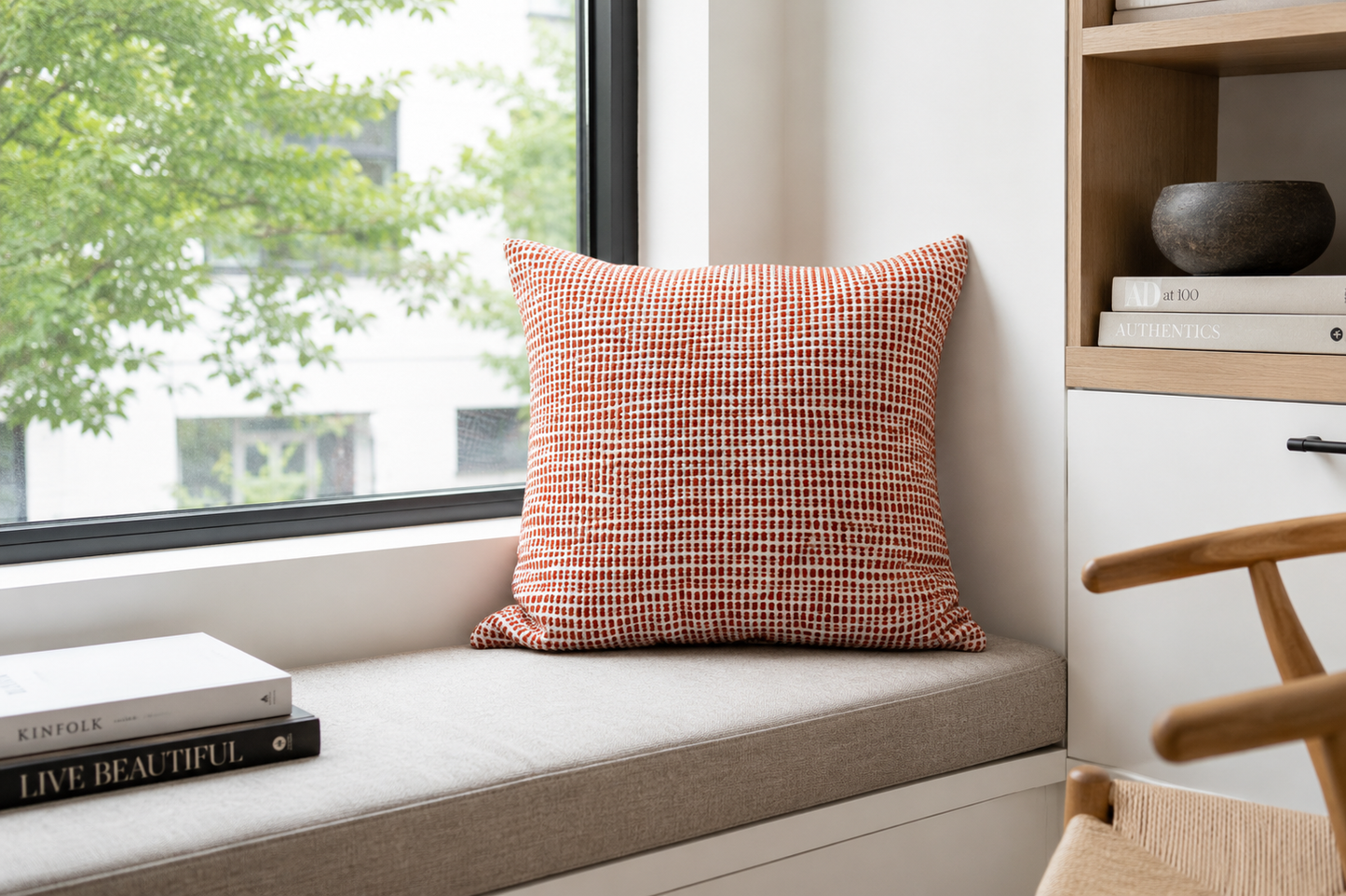 Cotton Cushion Hali red | beige | light grey