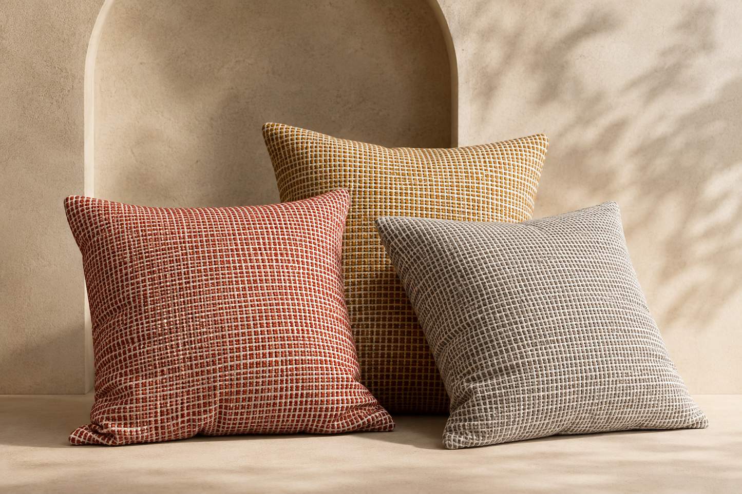 Cotton Cushion Hali red | beige | light grey