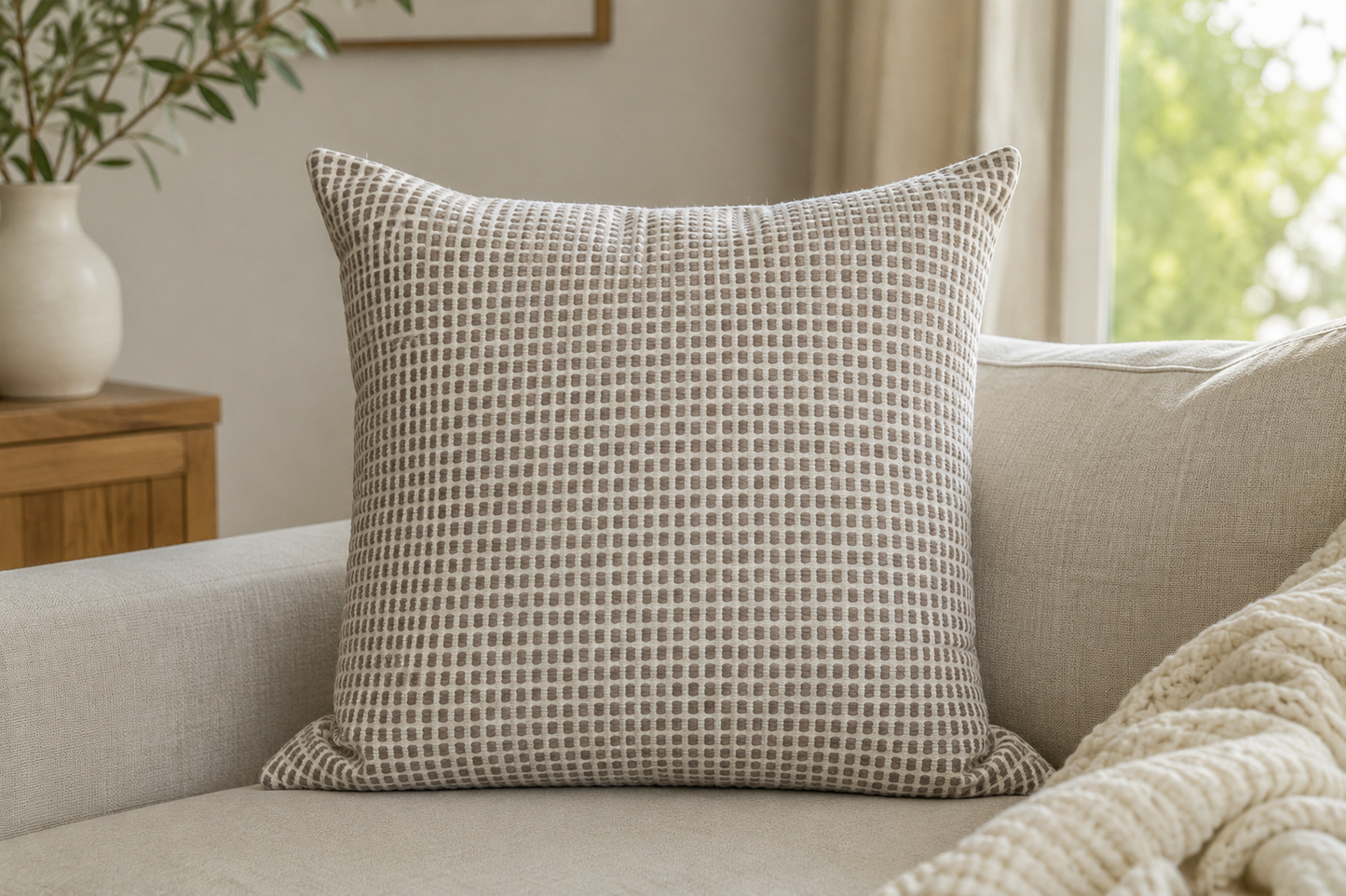 Cotton Cushion Hali red | beige | light grey