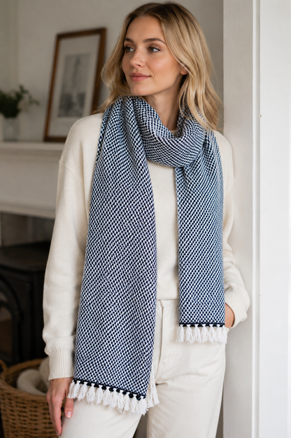 Katoenen Sjaal Maya zwart | bruin | roze | beige