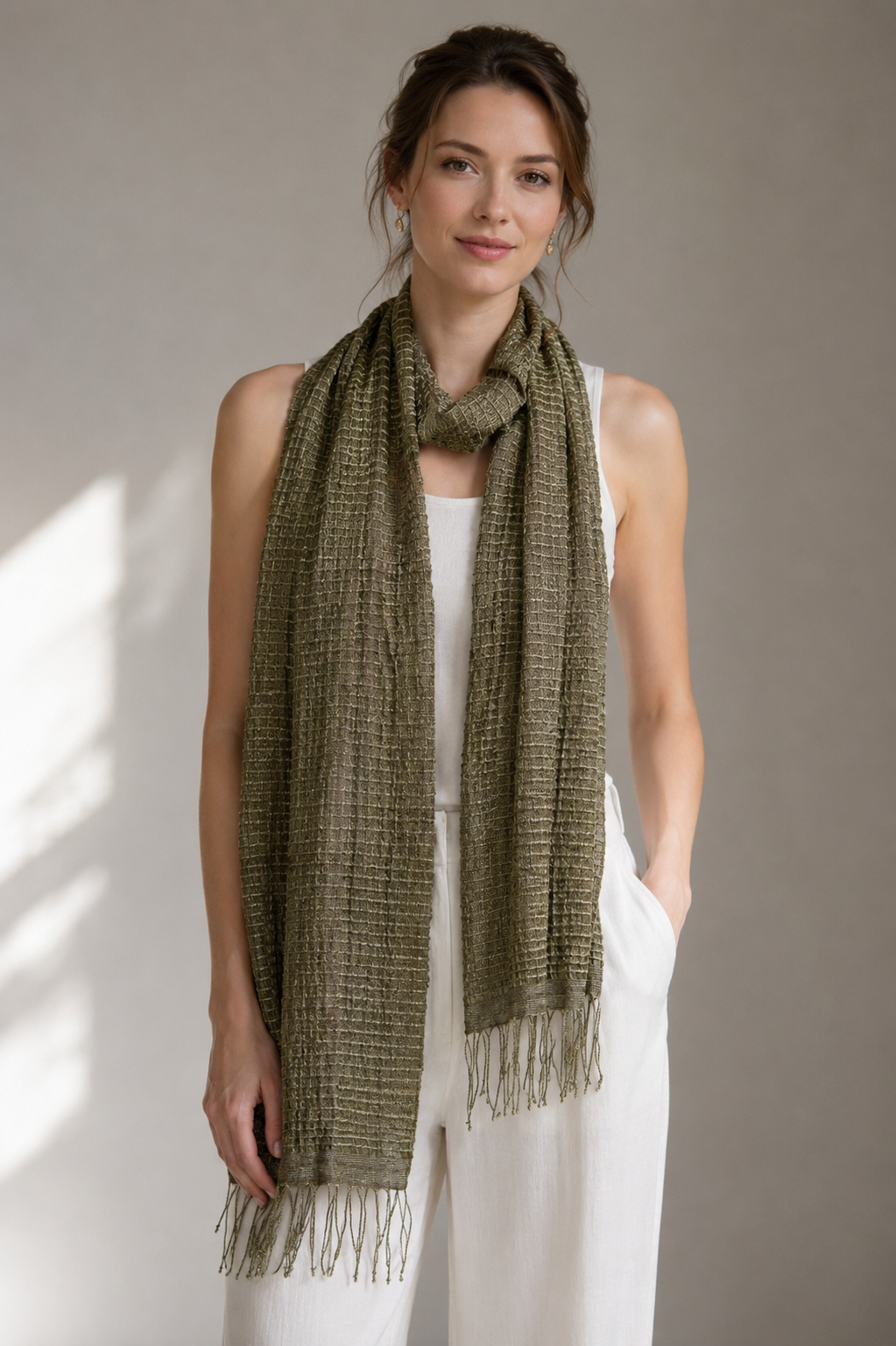 Silk Scarf Queen Saba cream | blue | green