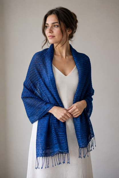 Silk Scarf Queen Saba cream | blue | green