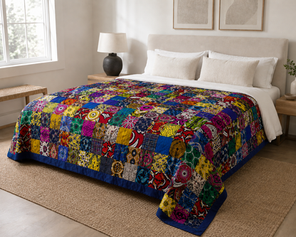 Colourful Patchwork Bedspread Amani