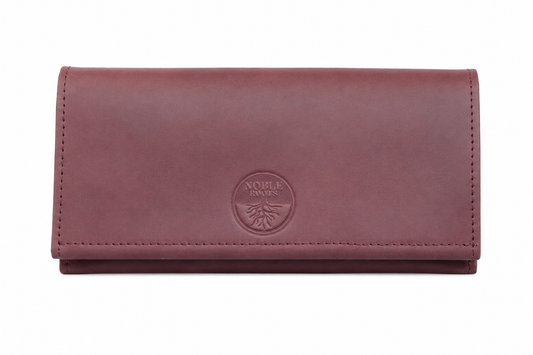 Leather Wallet 'Nia' - Dark Cherry