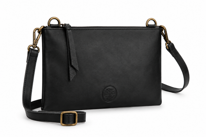Leather Cross-Body Bag 'Selam Up-Cycled' - Olive Green