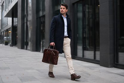 Leren Laptoptas Loga bruin