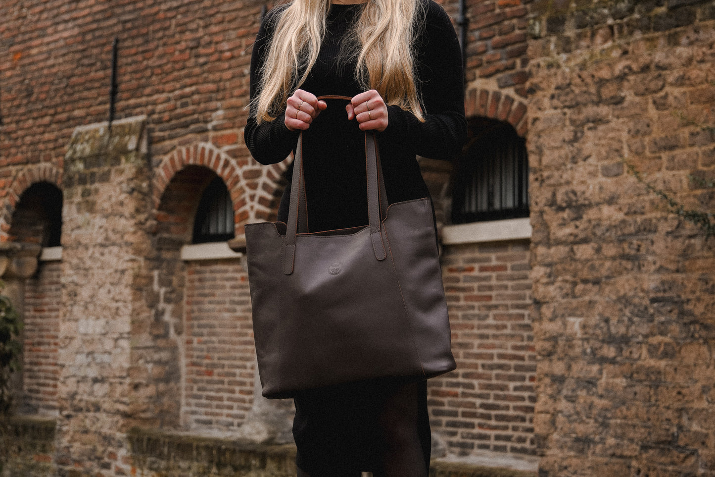 Leren Handtas Zembil bruin | zwart | camel