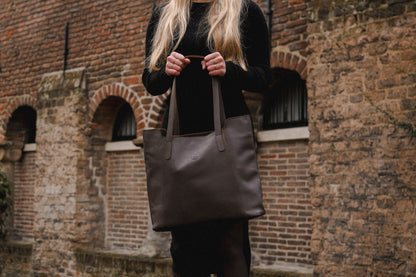 Leren Handtas Zembil bruin | zwart | camel