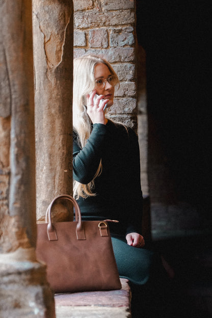 Leren Aktetas 'Abeni' - Cognac