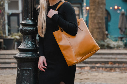 Leren Handtas Zembil bruin | zwart | camel