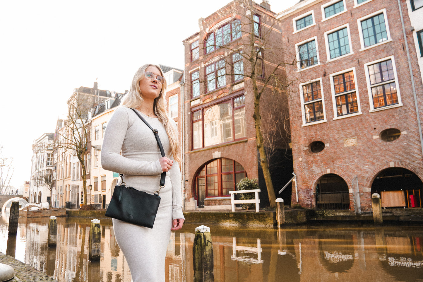 Leren Cross-Body Tas 'Selam' - Zwart