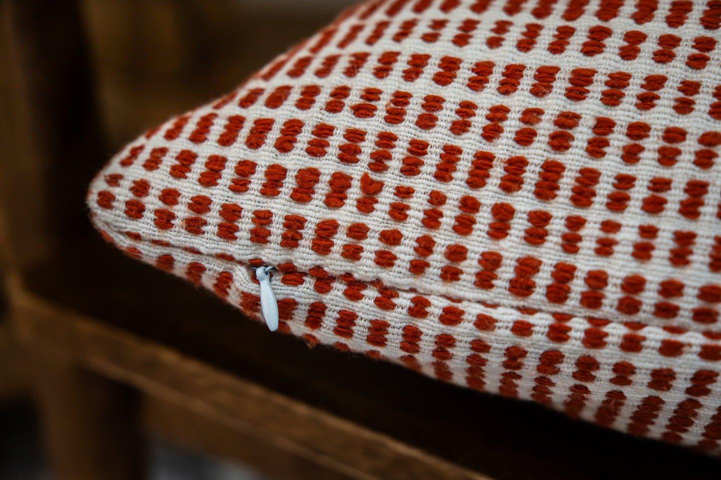 Katoenen Kussen Hali rood | beige | lichtgrijs