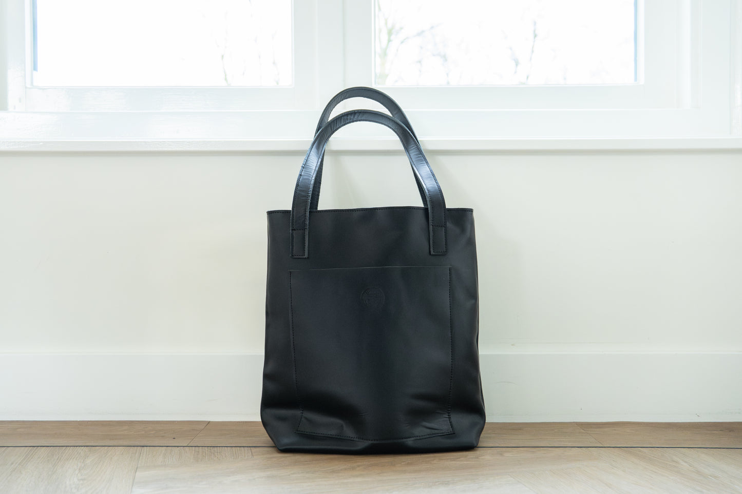 Leren Handtas Mekina zwart | bruin