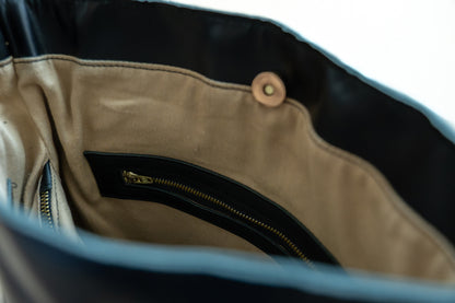 Leren Handtas Mekina zwart | bruin