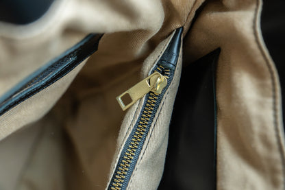 Leren Handtas Mekina zwart | bruin