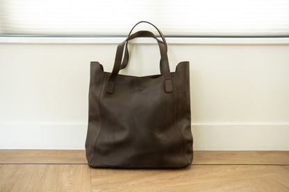 Leren Handtas Zembil bruin | zwart | camel