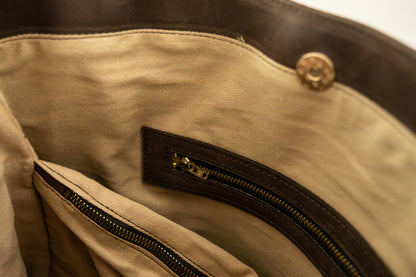 Leren Handtas Zembil bruin | zwart | camel