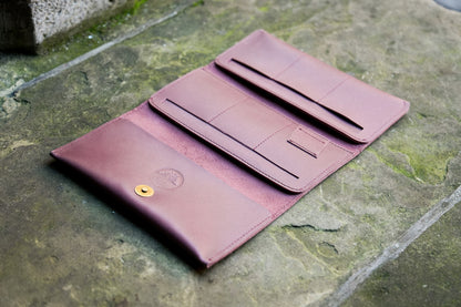 Leather Wallet 'Nia' - Dark Cherry