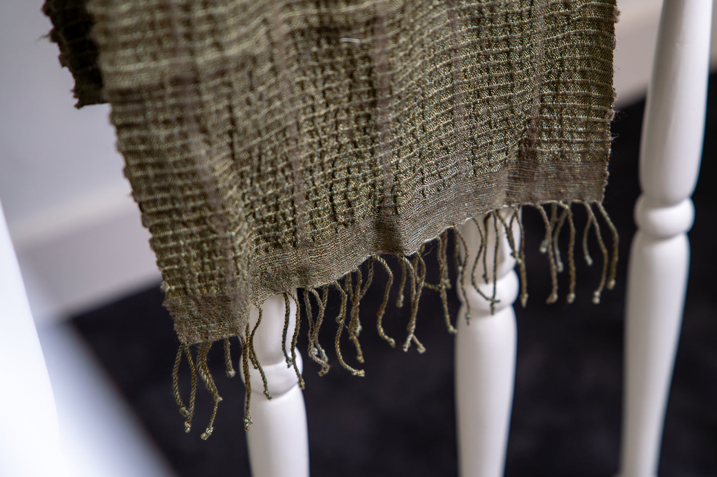 Zijden Sjaal Queen Saba crème | blauw | groen