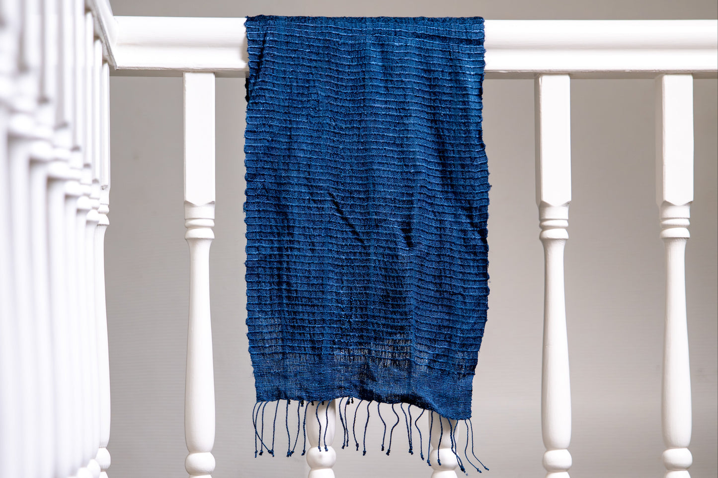 Zijden Sjaal Queen Saba crème | blauw | groen