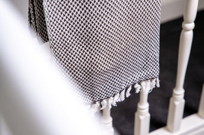 Katoenen Sjaal Maya zwart | bruin | roze | beige