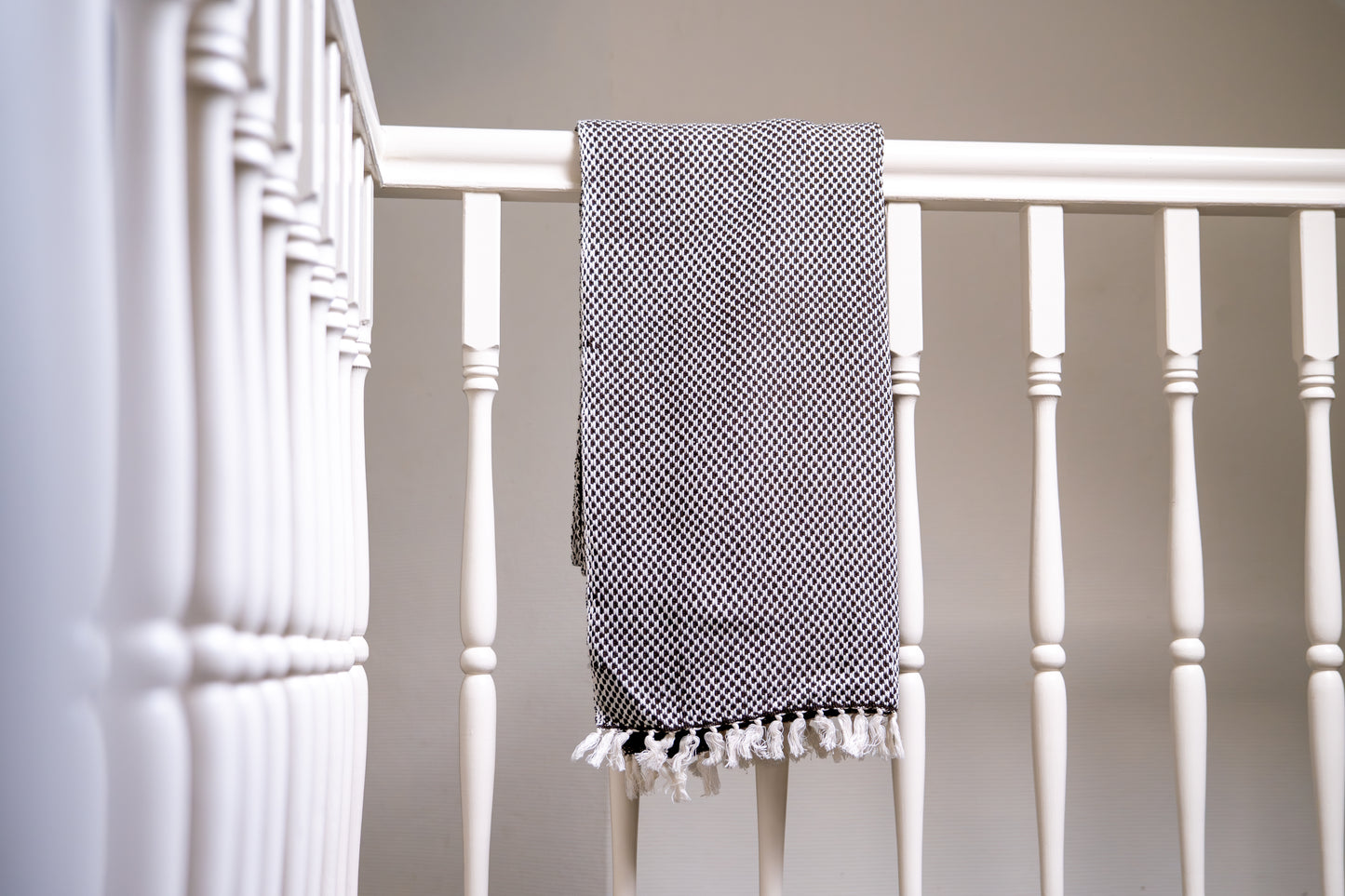 Katoenen Sjaal Maya zwart | bruin | roze | beige