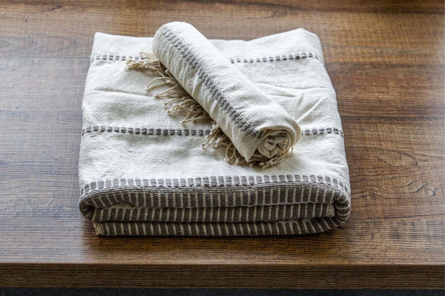 Katoenen handdoek Zuri blauw | roze | taupe | beige