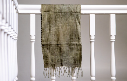 Zijden Sjaal Queen Saba crème | blauw | groen