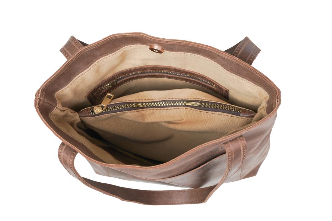 Leather Handbag Mekina black | brown